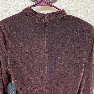 Marciano for GUESS, Lg, long sleeve, multi warm chestnut color bodysuit
